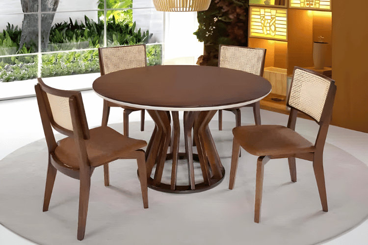 Qual o tamanho ideal de uma mesa redonda para 4 pessoas?