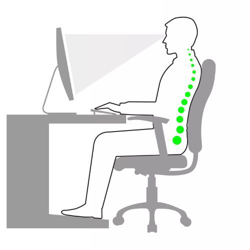 Exemplo ilustrativo de ergonomia para escritório.